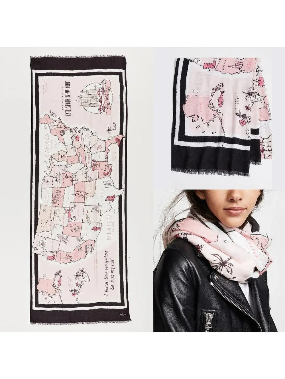 Kate Spade USA Map Scarf